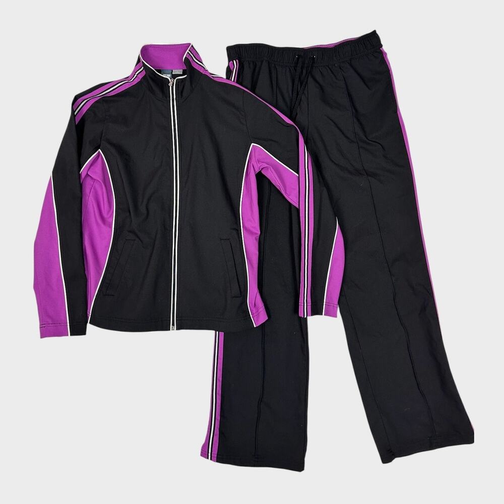 Sjb Active Medium Black Pants Jacket Set Purple S… - image 1